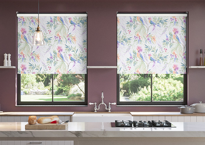 Birds of Paradise, White - Roller Blind - Image 3